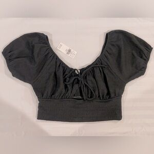 New With Tags American Eagle Cropped Puff Sleeve Shirt